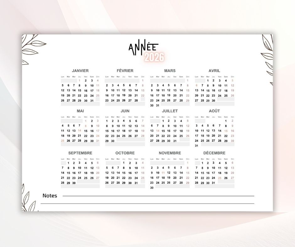 MON PLANNING 2026 - 100% Modifiable sur Canva – Image 4