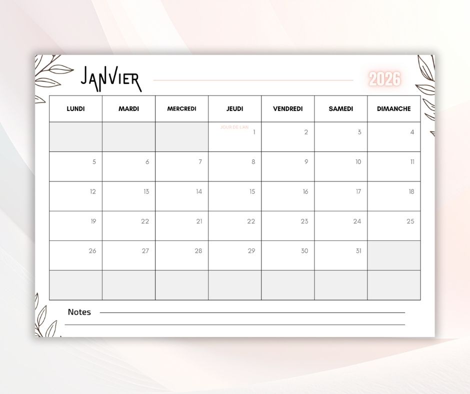 MON PLANNING 2026 - 100% Modifiable sur Canva – Image 5